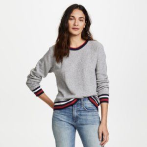 Joie Richardine B Grey Contrast Trim Sweatshirt